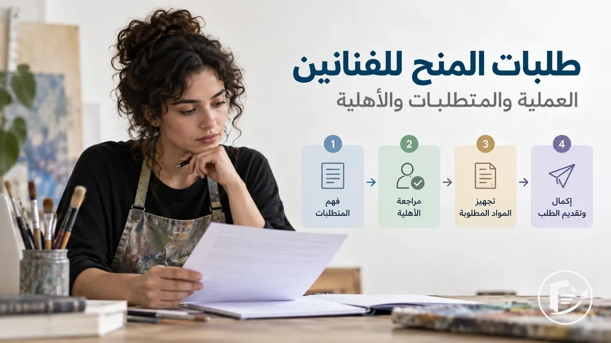 فنان يراجع متطلبات طلب المنحة ومعايير الأهلية