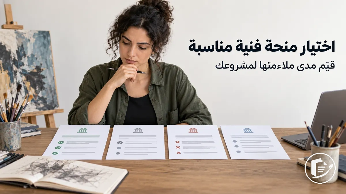 فنان يقارن فرص المنح بحسب مدى ملاءمتها لمشروعه