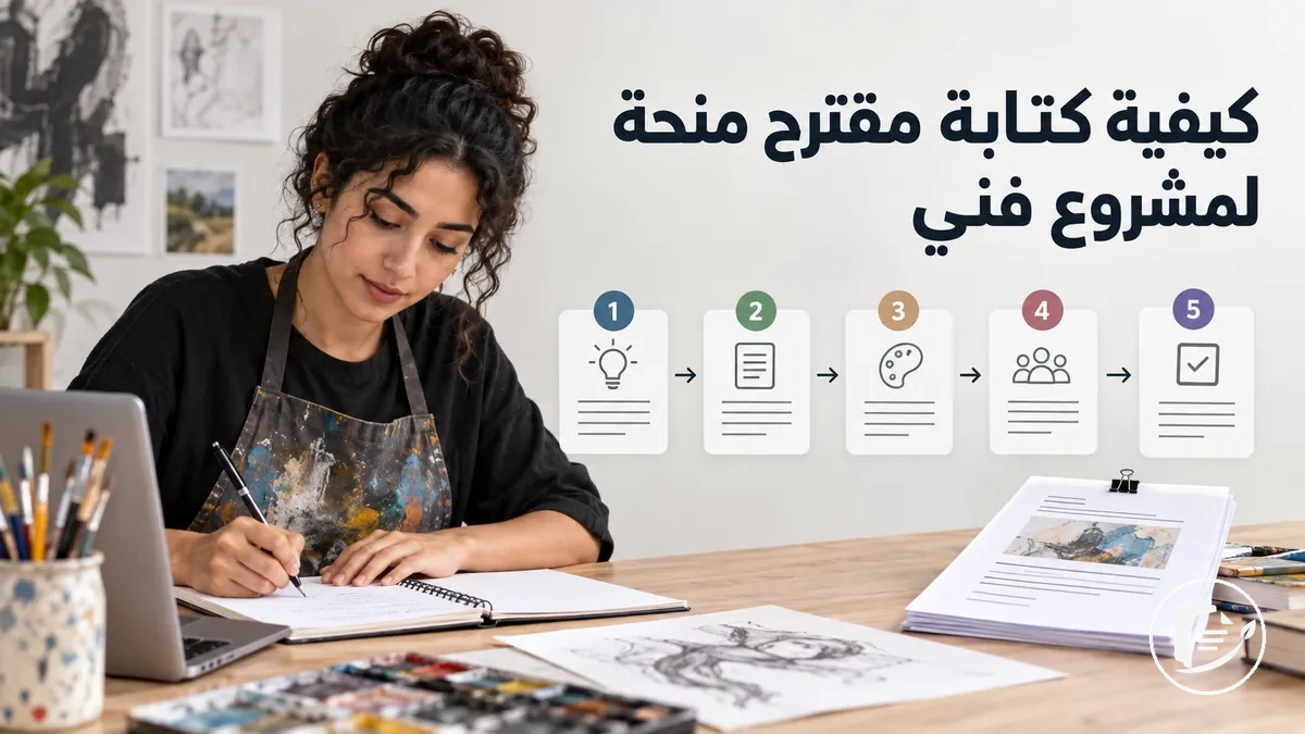 فنان يكتب مقترح منحة لمشروع فني خطوة بخطوة
