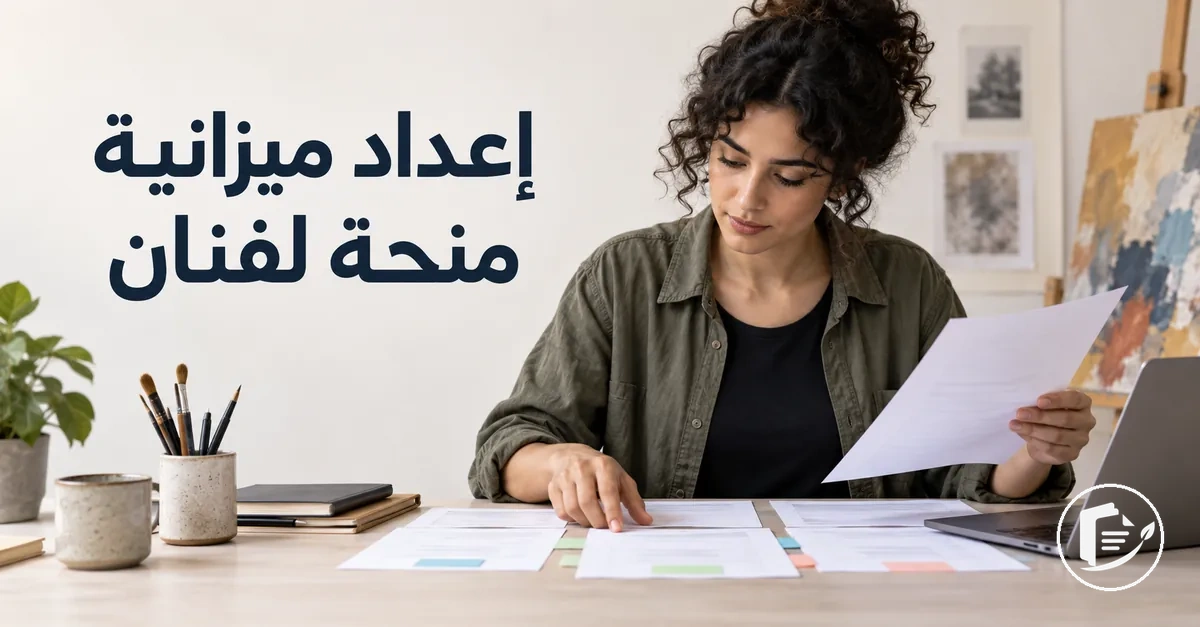 فنان يُعد ميزانية لطلب منحة