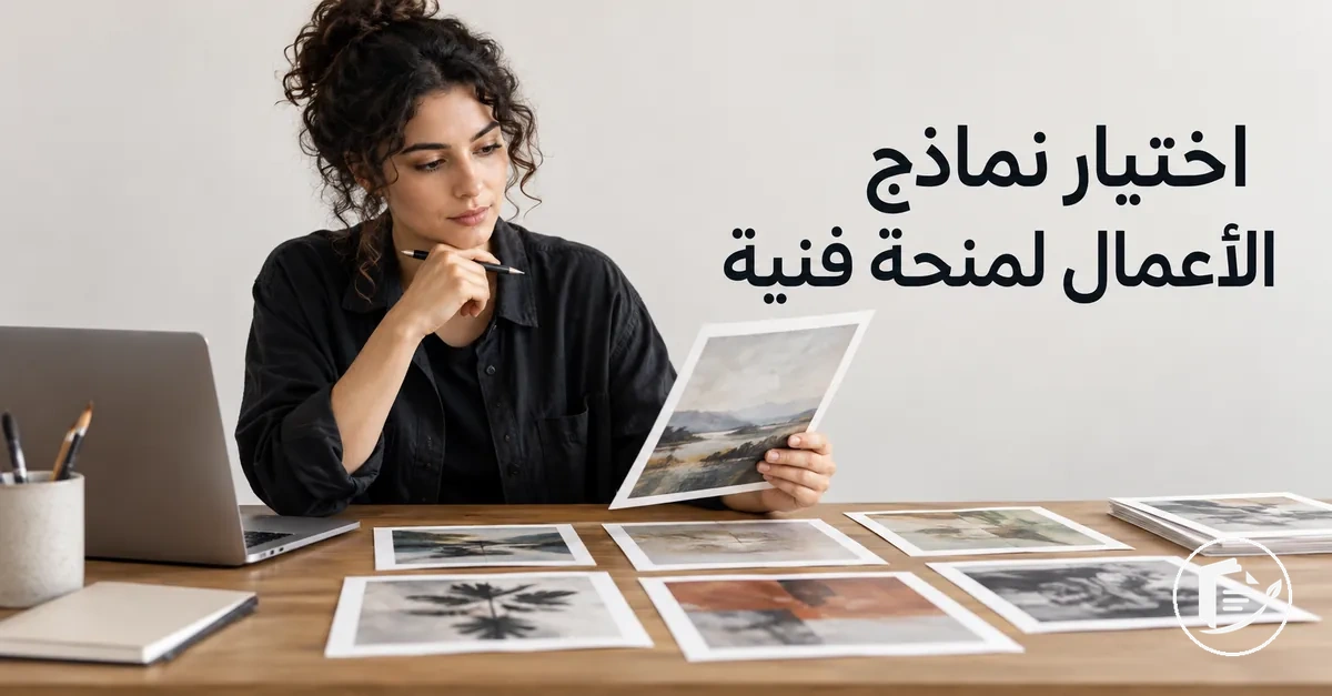 فنان يختار نماذج أعمال لطلب منحة