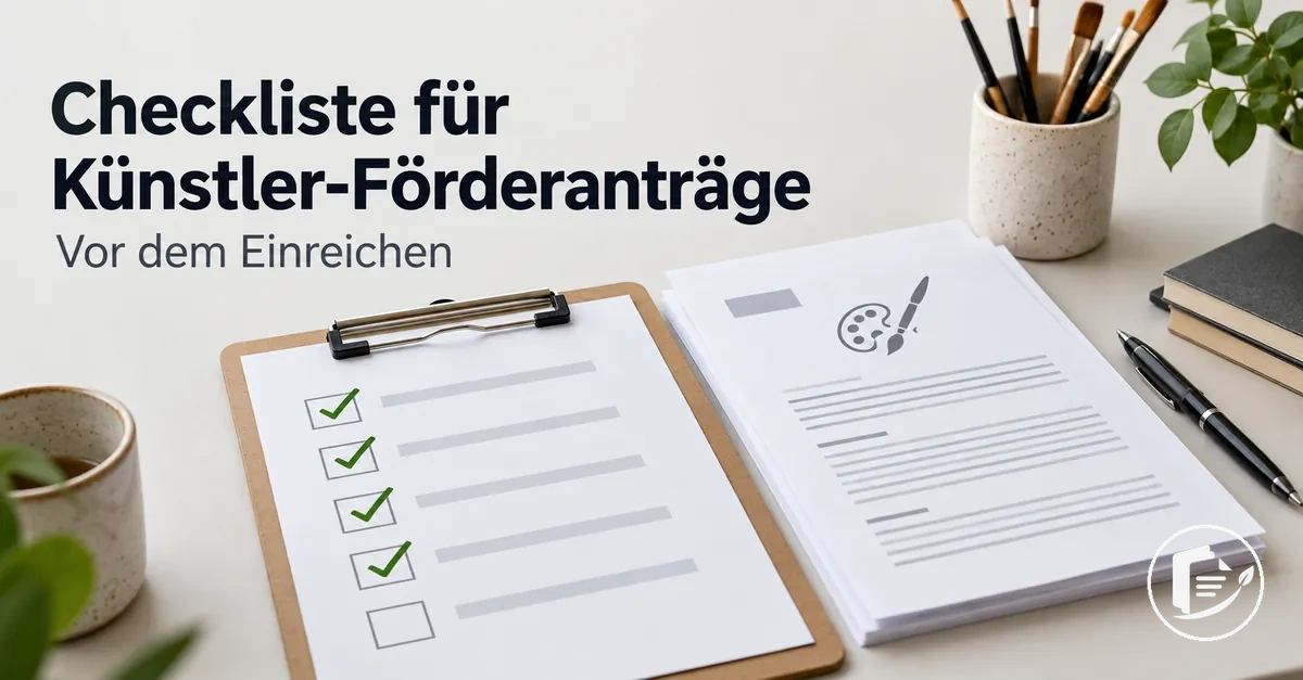 Checkliste vor dem Einreichen eines Förderantrags für Künstler