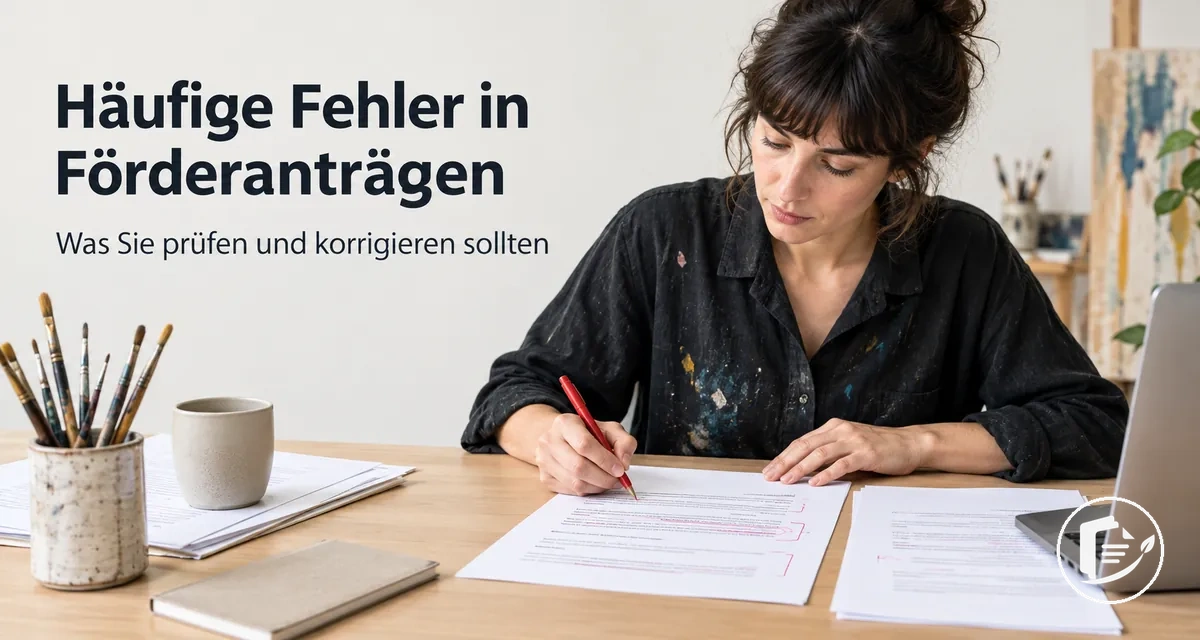 Künstler korrigiert häufige Fehler in einem Förderantrag