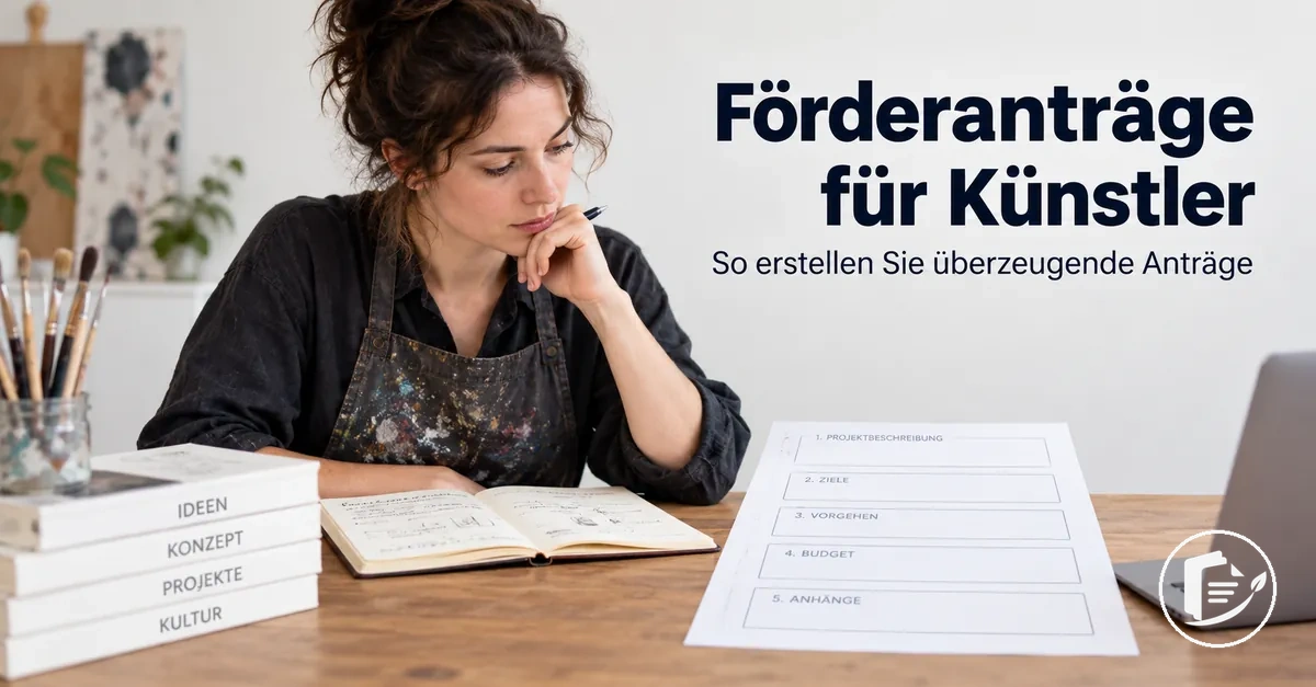 Künstler plant den Aufbau eines Förderantrags