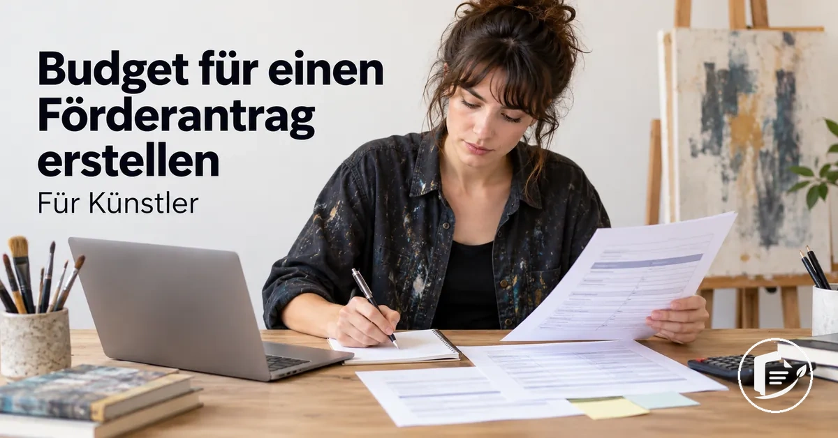 Künstler erstellt ein Budget für einen Förderantrag
