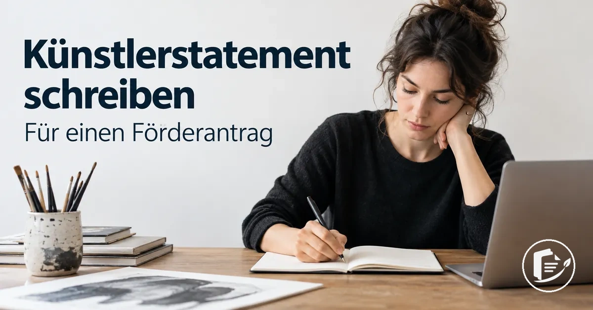 Künstler verfasst ein Künstlerstatement für einen Förderantrag