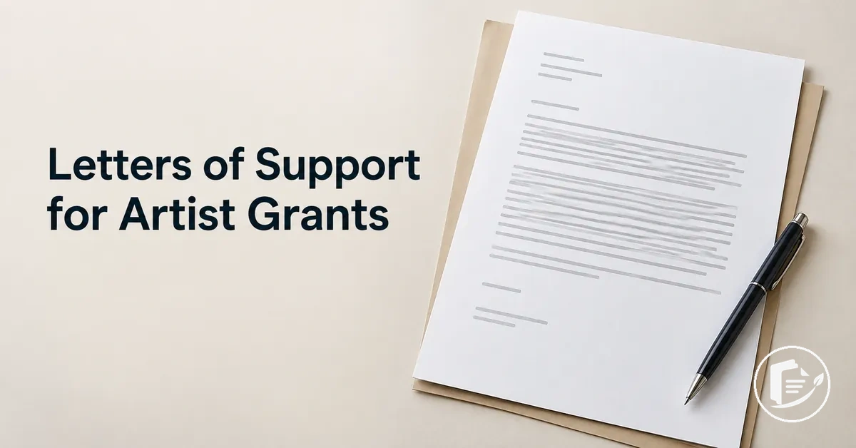 Letter of support prepared for an artist grant application