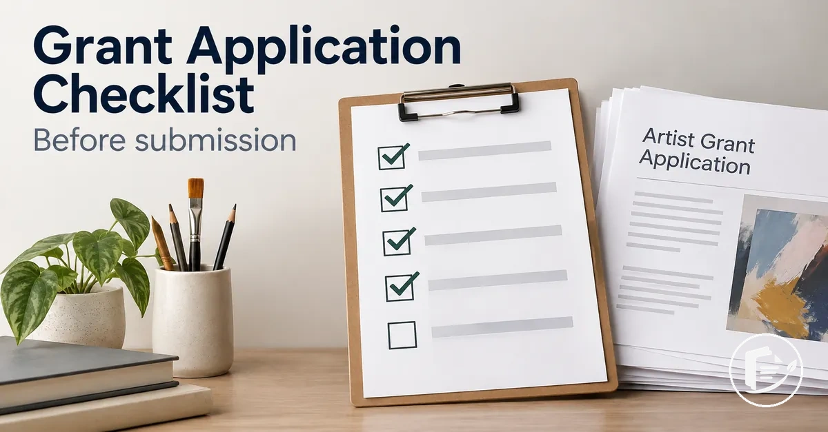 Pre-submission checklist for an artist grant application