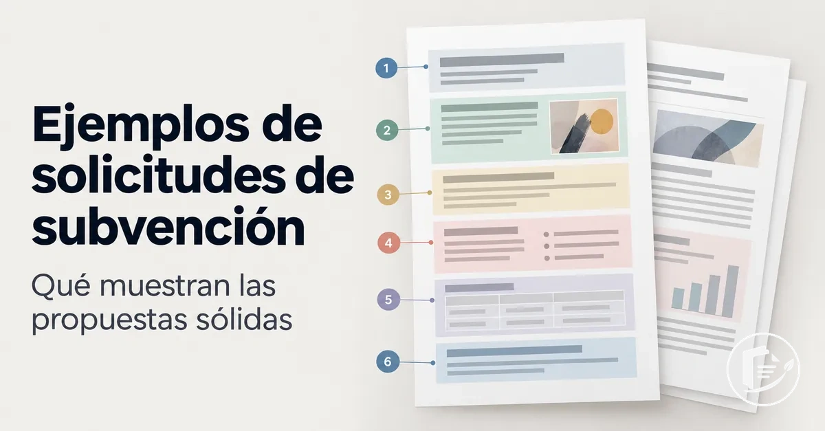 Ejemplo anotado de una solicitud de subvención artística con su estructura