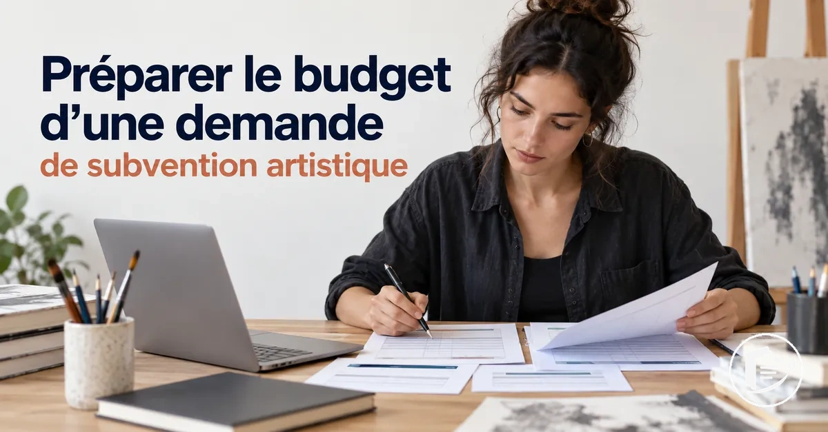 Artiste préparant le budget d’une demande de subvention