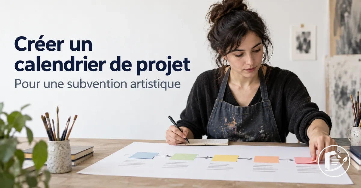 Artiste organisant le calendrier d’un projet pour une demande de subvention