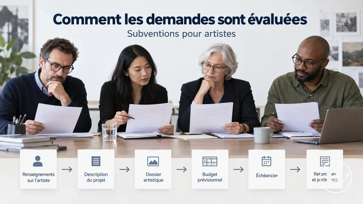 Comité d’évaluation examinant la demande de subvention d’un artiste