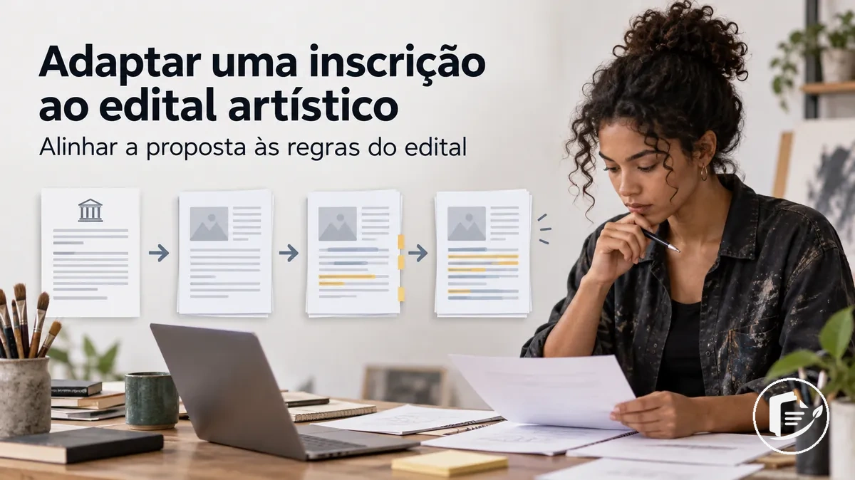 Artista adaptando uma inscrição às regras de um edital artístico