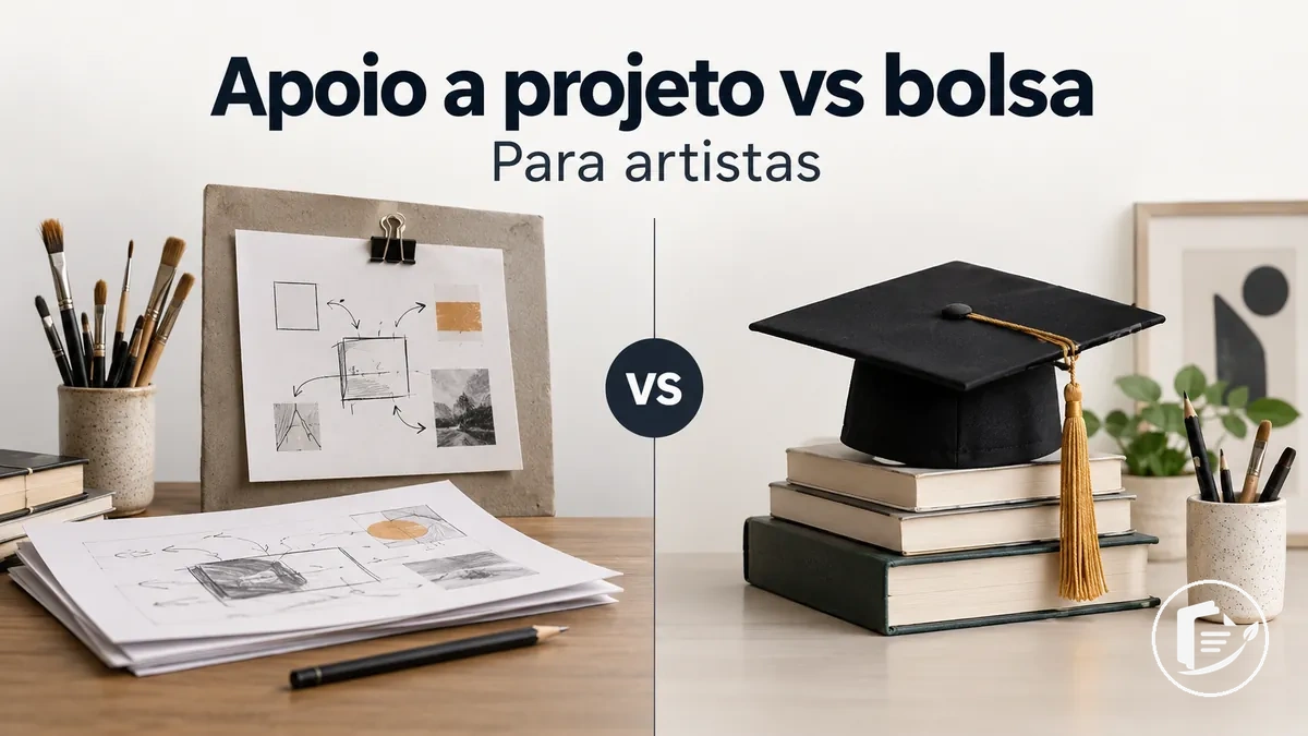 Comparação entre apoio a projetos e bolsas para artistas