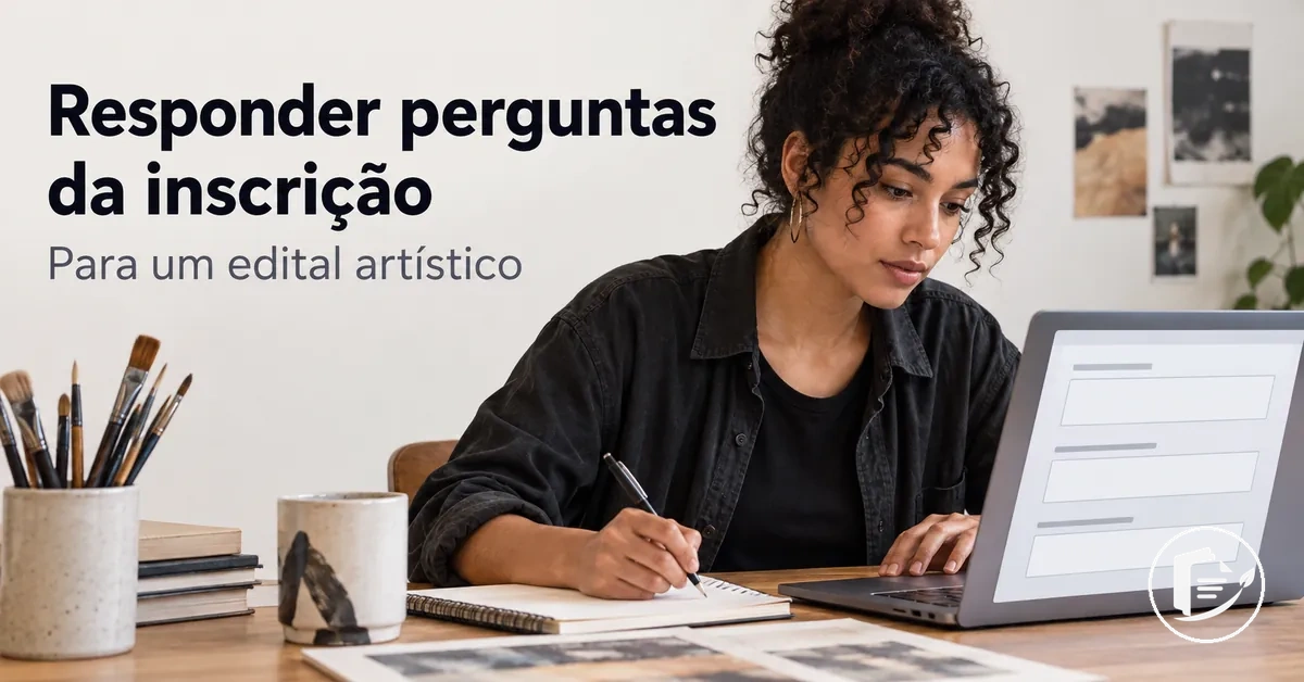 Artista respondendo às perguntas de uma inscrição em edital artístico