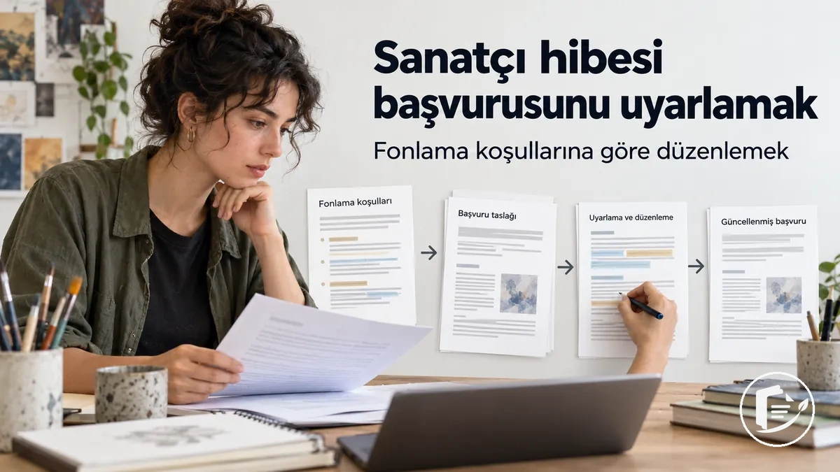 Hibe başvurusunu fonlama koşullarına göre uyarlayan sanatçı