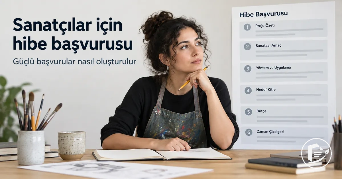 Hibe başvurusunun yapısını planlayan sanatçı